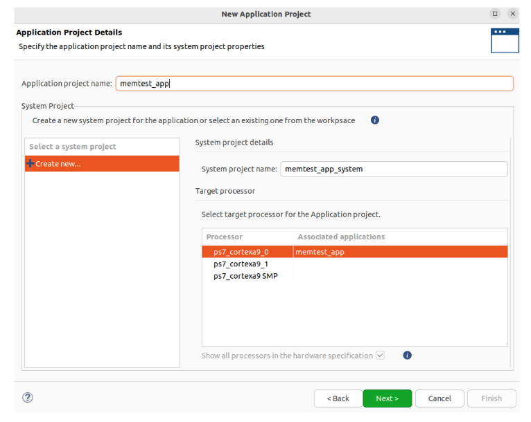 Create Application Project